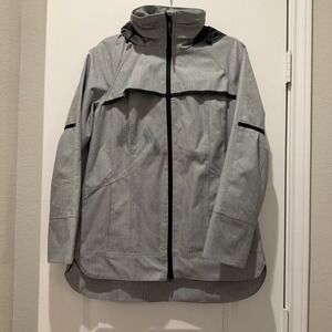 Mondetta Women Jacket Small Medium Grey Windbreaker Hooded Full Zip Rain Outdoor